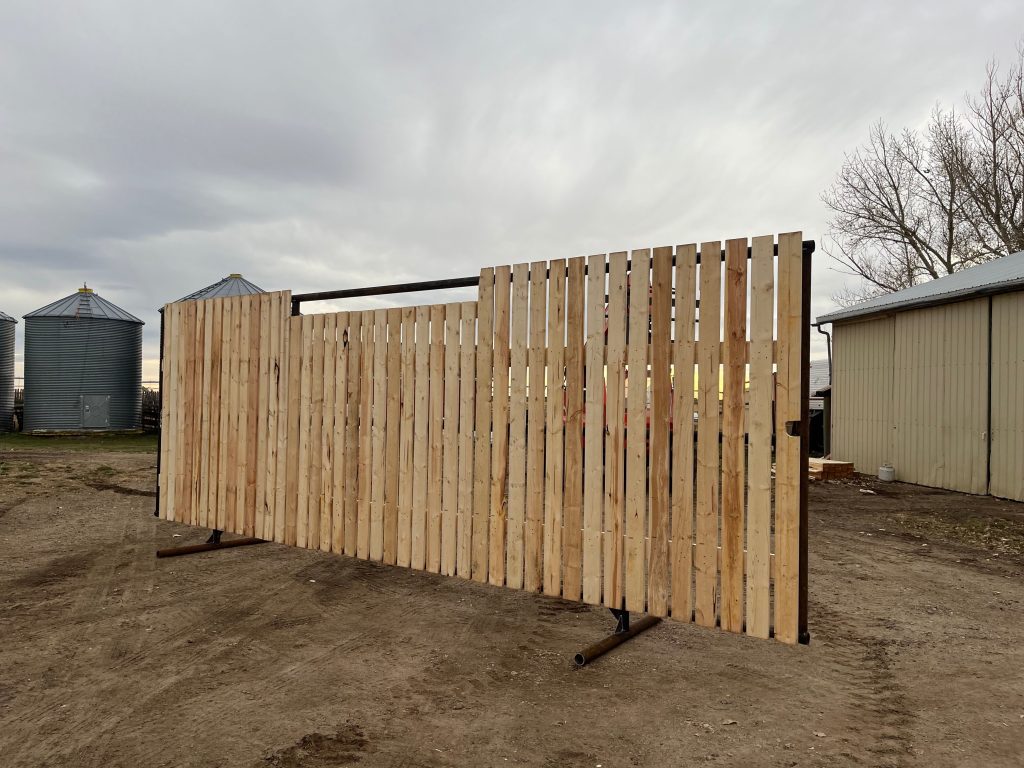 wood panelled wind break
