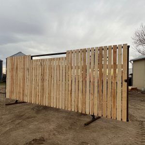 wood panelled wind break